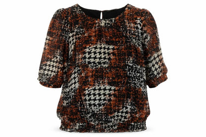 Womens UK Size 8 David Emanuel Brown Basic Blouse