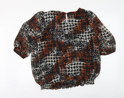 Womens UK Size 8 David Emanuel Brown Basic Blouse