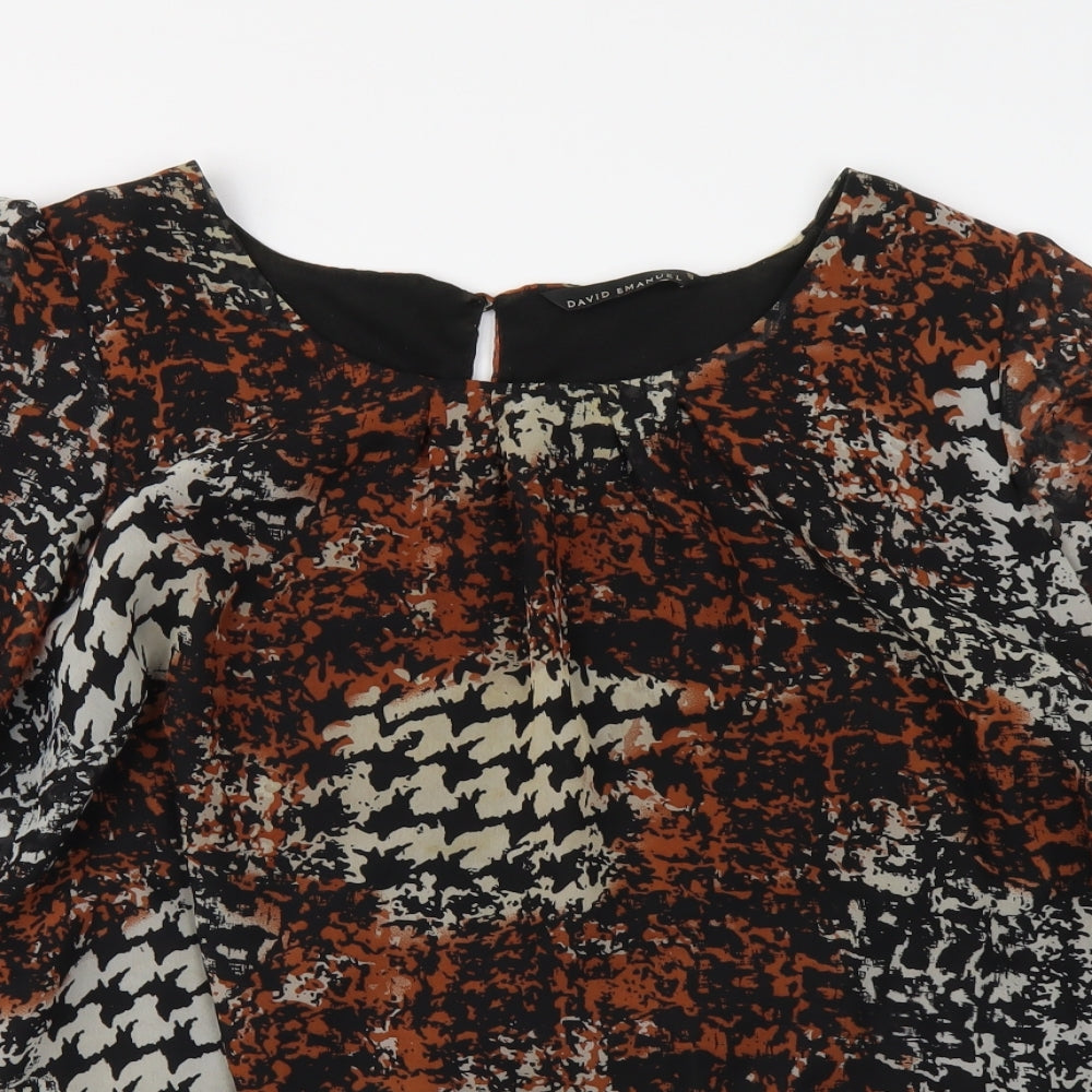 Womens UK Size 8 David Emanuel Brown Basic Blouse