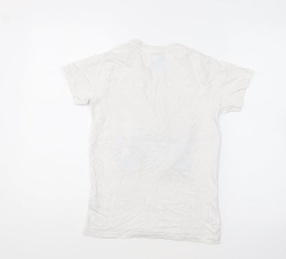 Matalan Boys White Cotton Basic T-Shirt Size 11 Years Round Neck Pullover - Dinosaur