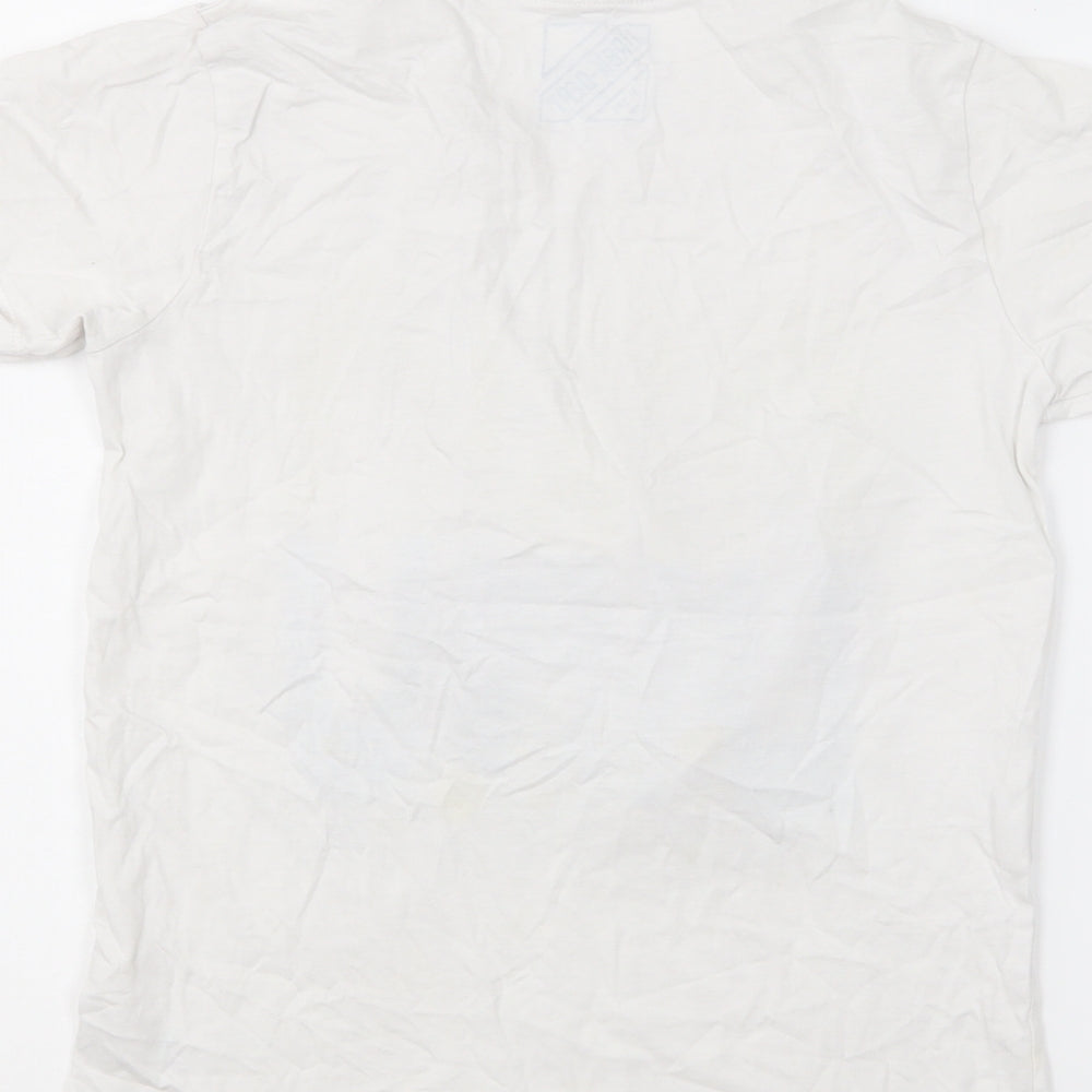 Matalan Boys White Cotton Basic T-Shirt Size 11 Years Round Neck Pullover - Dinosaur
