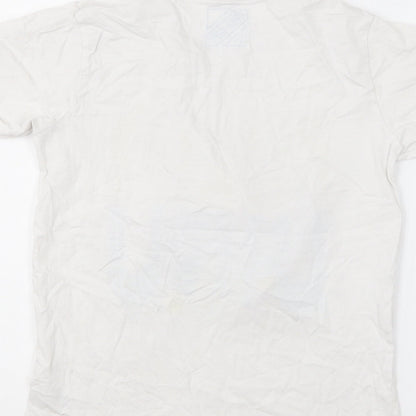Matalan Boys White Cotton Basic T-Shirt Size 11 Years Round Neck Pullover - Dinosaur