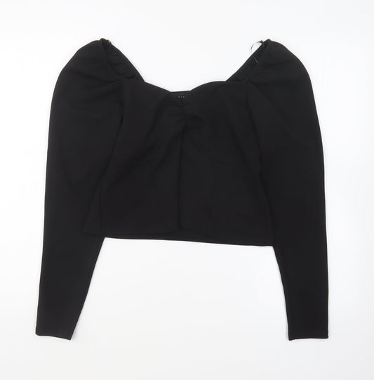 Womens UK Size 12 New Look Black Basic Blouse