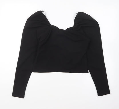 Womens UK Size 12 New Look Black Basic Blouse