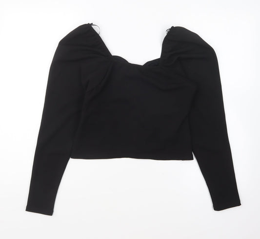 Womens UK Size 12 New Look Black Basic Blouse