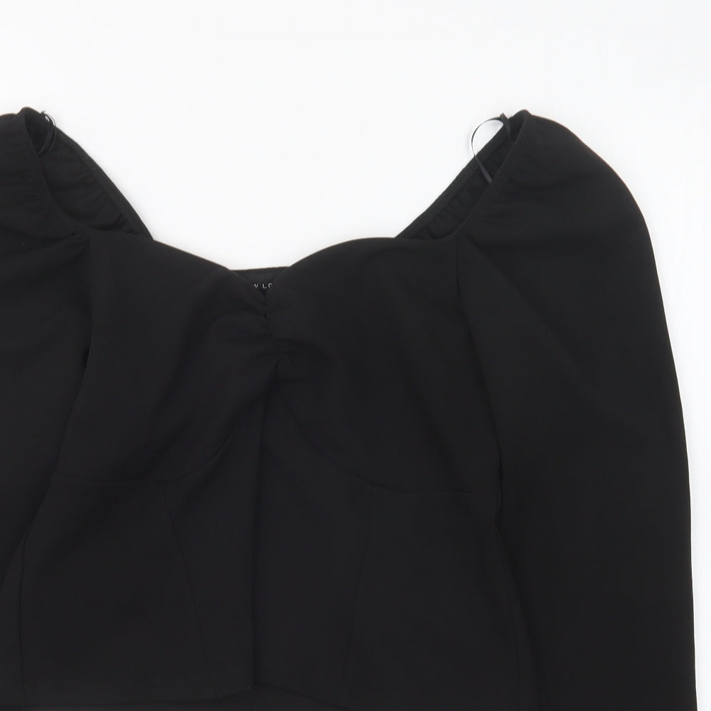 Womens UK Size 12 New Look Black Basic Blouse