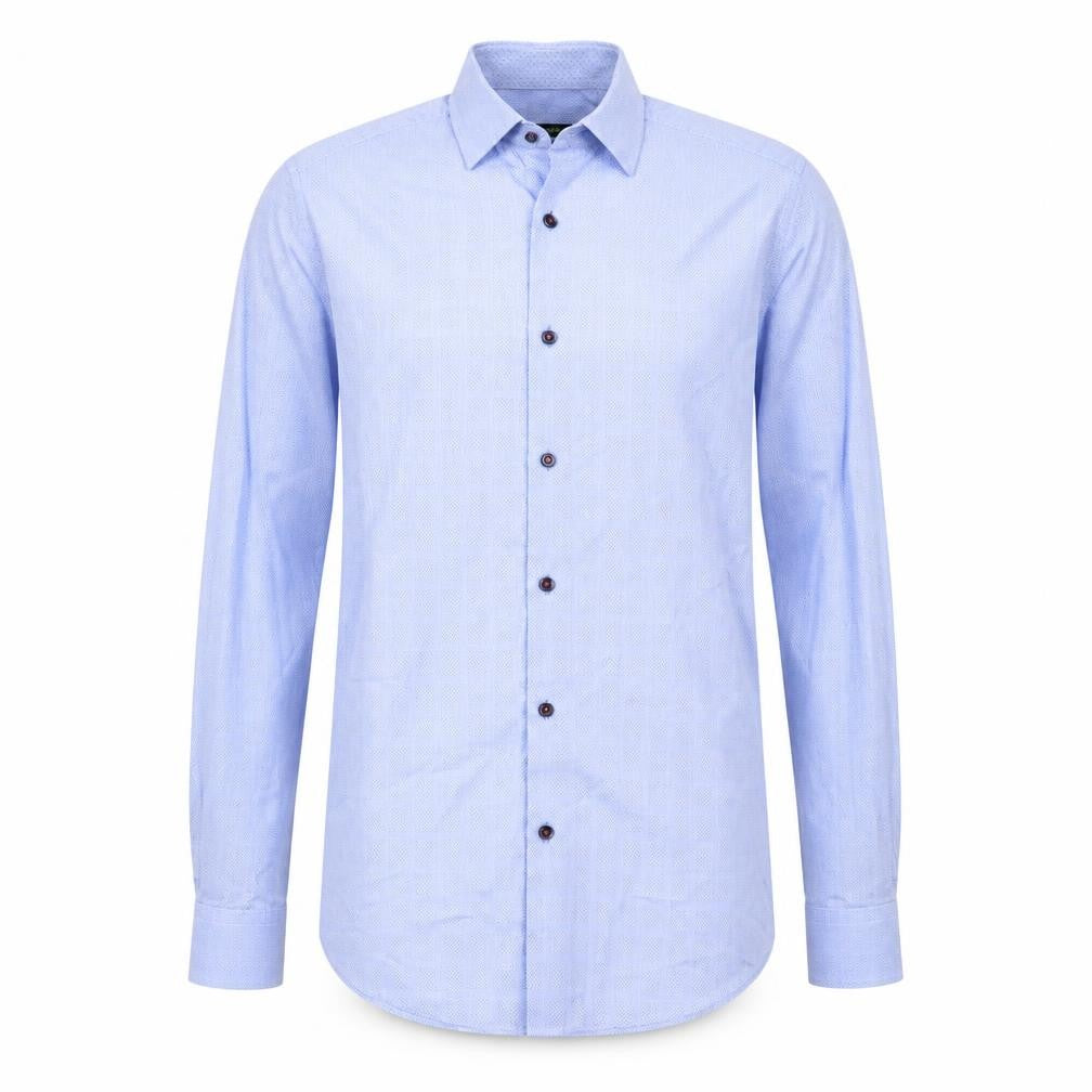 Mens UK Size 14.5 Remus Uomo Blue  Button-Up Long Sleeve Casual Shirt
