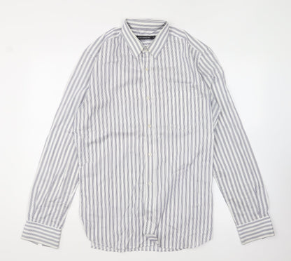 Mens UK Size M French Connection Blue  Button-Up Long Sleeve Casual Shirt