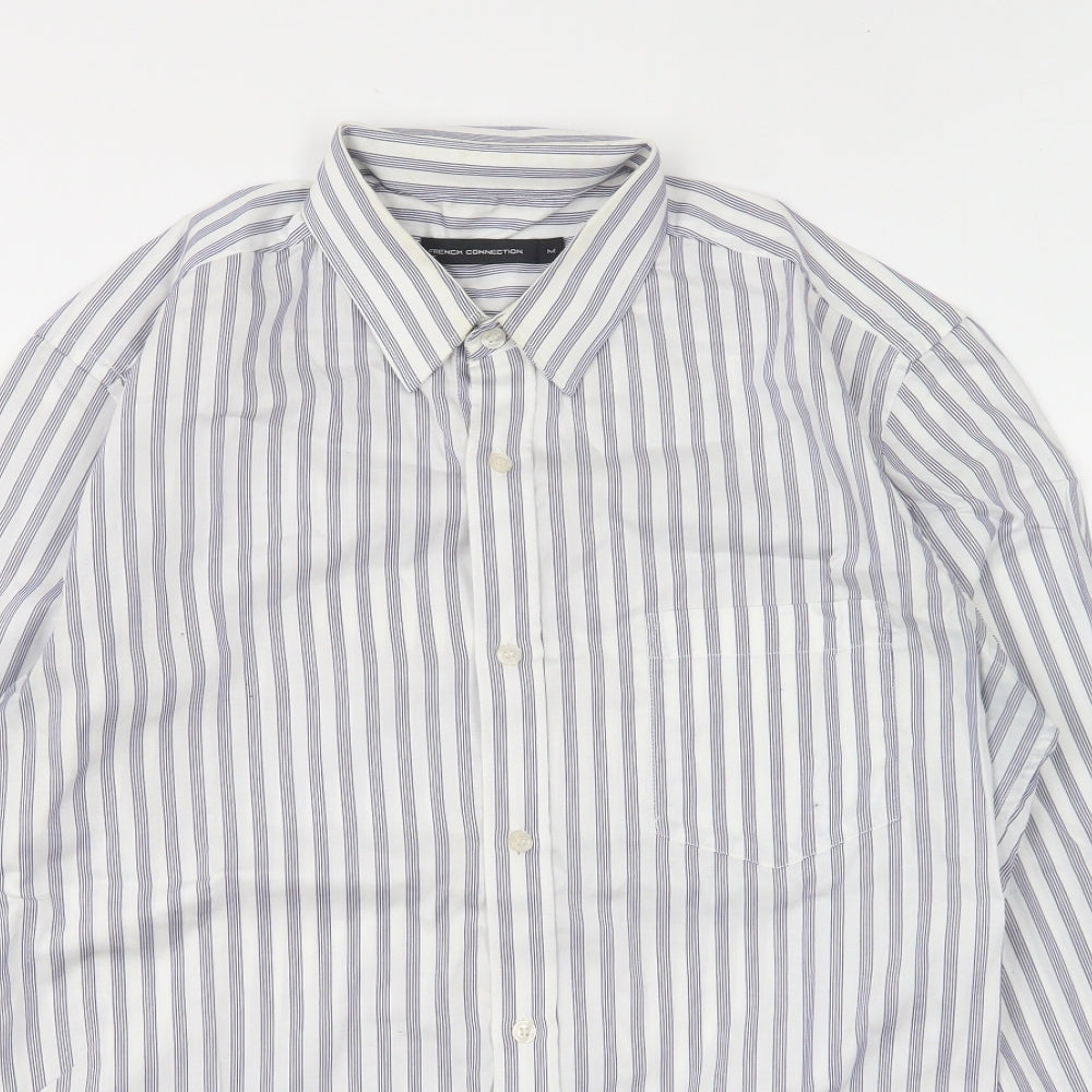 Mens UK Size M French Connection Blue  Button-Up Long Sleeve Casual Shirt
