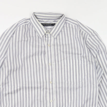 Mens UK Size M French Connection Blue  Button-Up Long Sleeve Casual Shirt