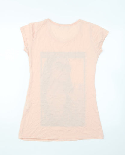 Womens UK Size 12 Quiz Pink Basic T-Shirt