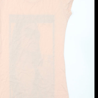 Womens UK Size 12 Quiz Pink Basic T-Shirt