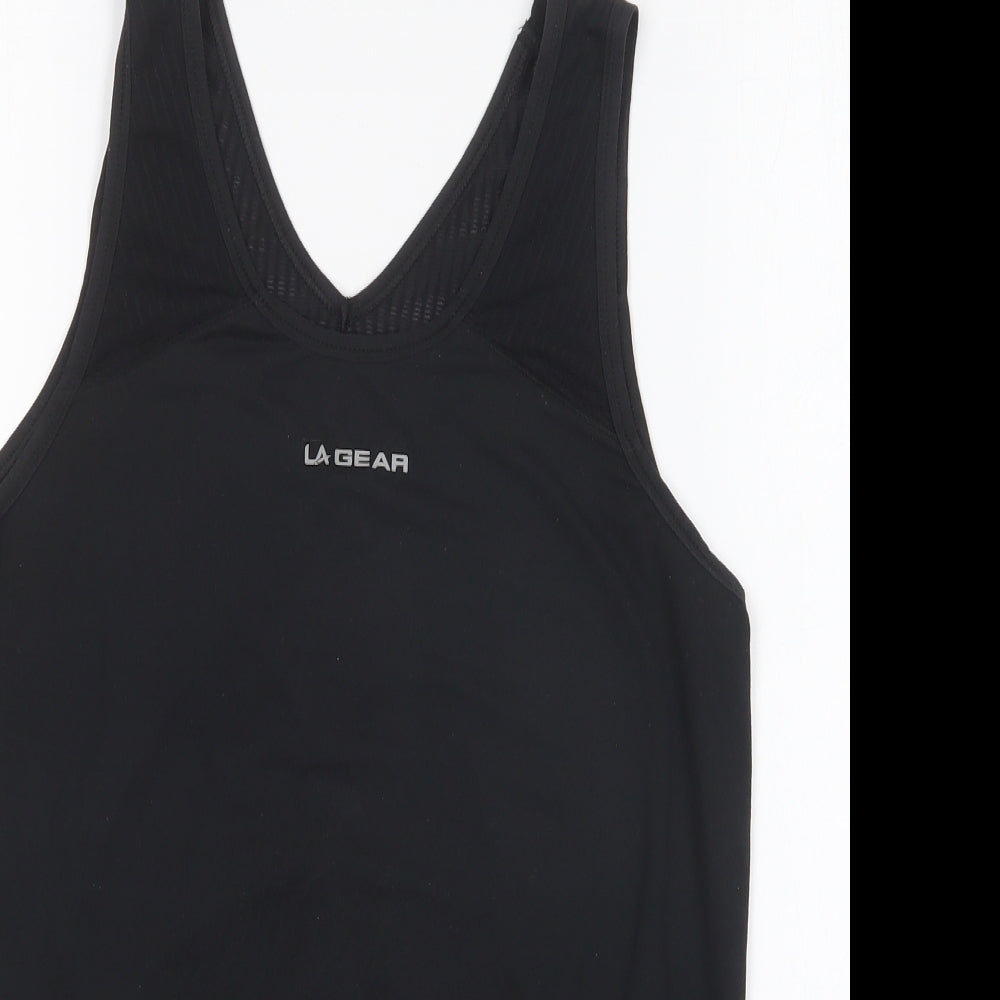LA Gear Womens Black Polyester Basic Tank Size 8 Round Neck Pullover