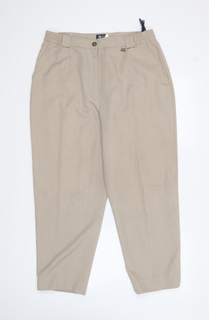 Sixth Sense Womens Beige Polyester Trousers Size 32 in L25 in Regular Button
