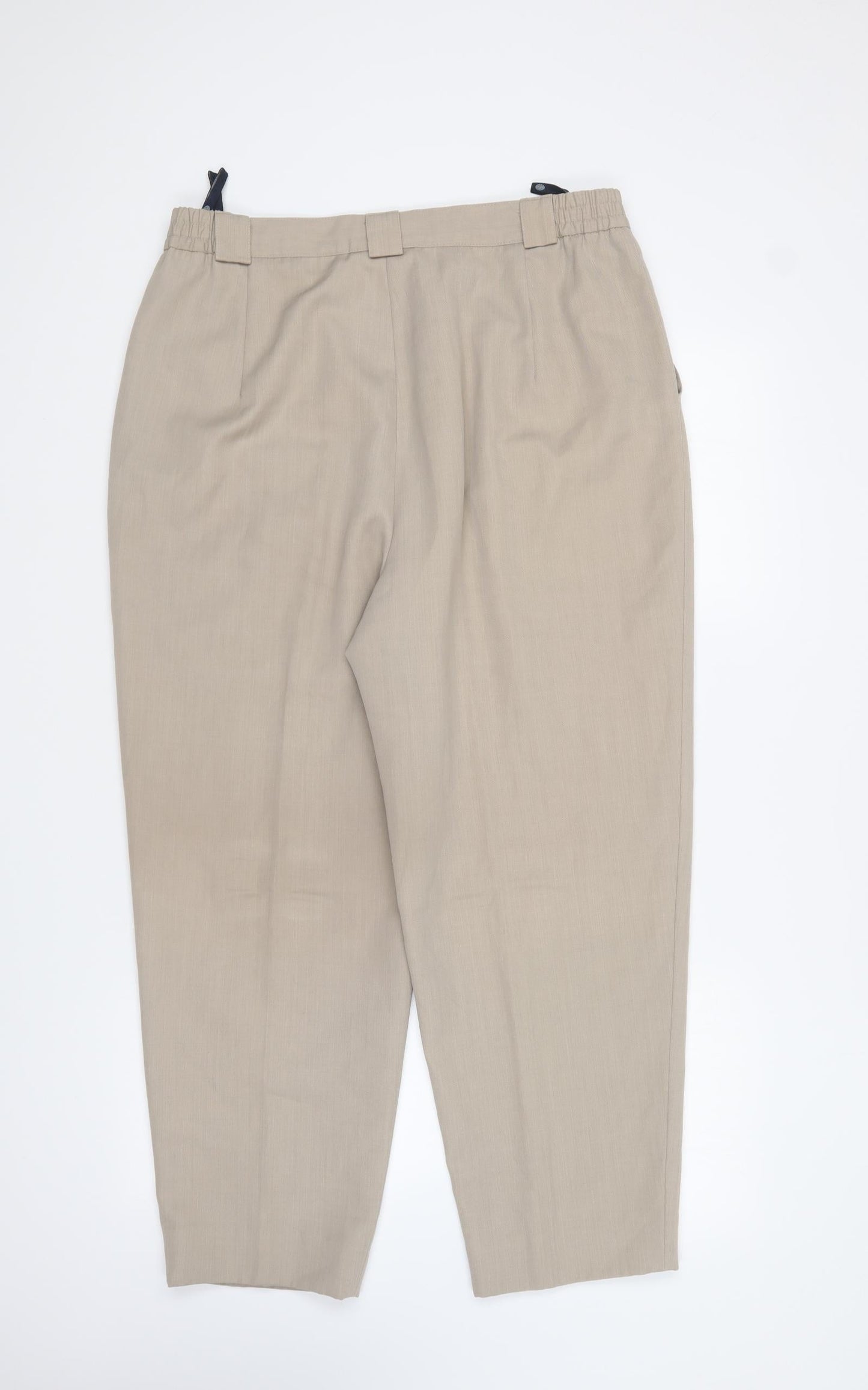 Sixth Sense Womens Beige Polyester Trousers Size 32 in L25 in Regular Button