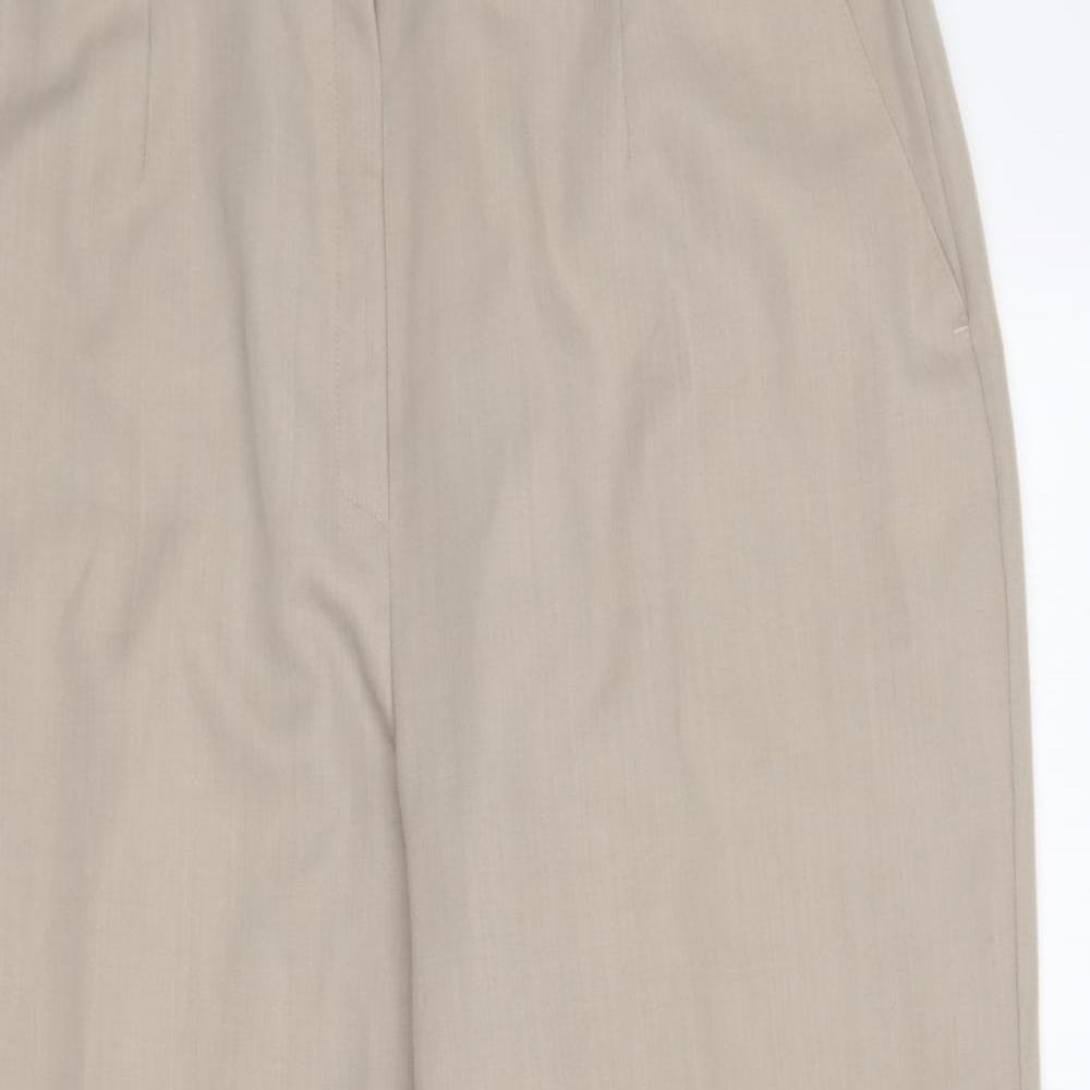 Sixth Sense Womens Beige Polyester Trousers Size 32 in L25 in Regular Button