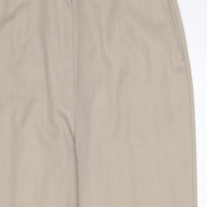 Sixth Sense Womens Beige Polyester Trousers Size 32 in L25 in Regular Button