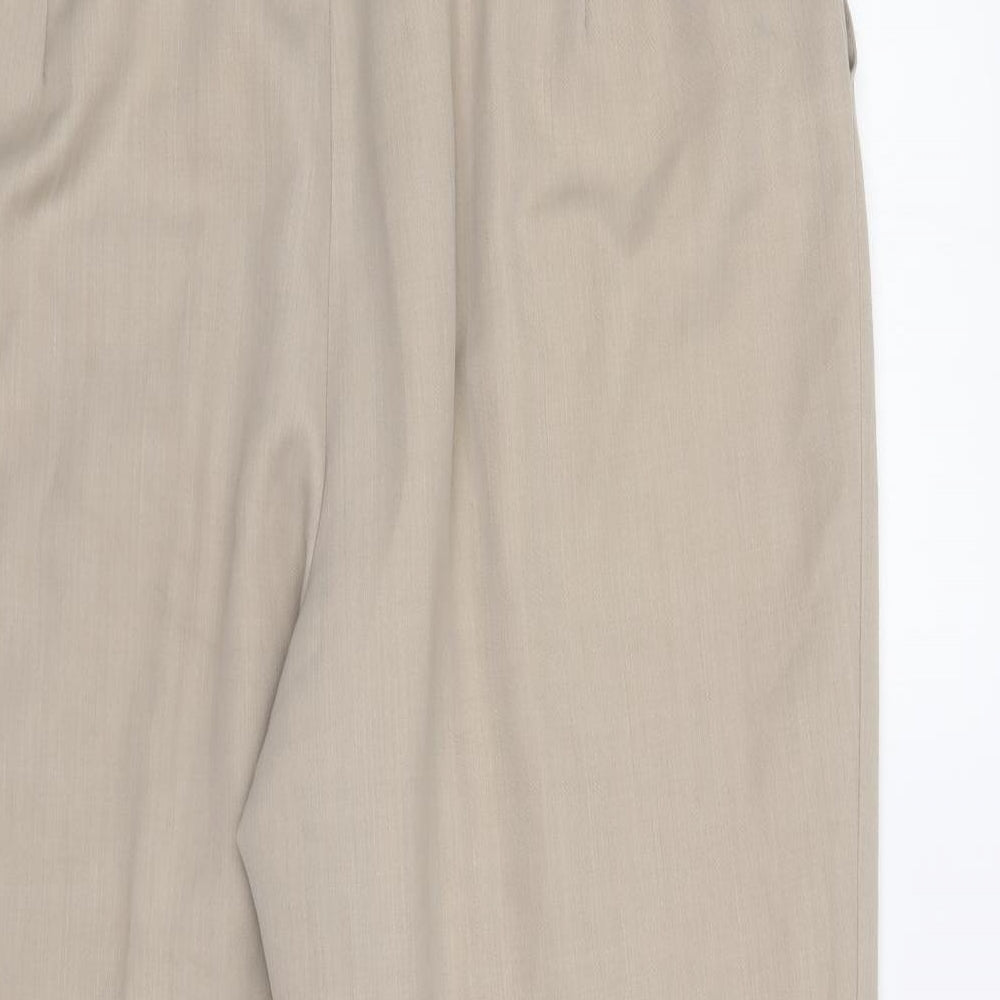 Sixth Sense Womens Beige Polyester Trousers Size 32 in L25 in Regular Button