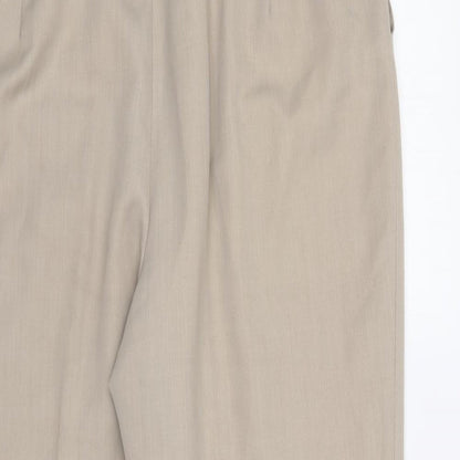 Sixth Sense Womens Beige Polyester Trousers Size 32 in L25 in Regular Button