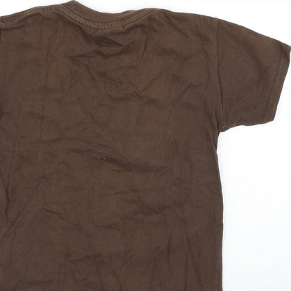 Boss Kangaroo Boys Brown Cotton Jersey T-Shirt Size 6 Years Round Neck Pullover - Crocodile