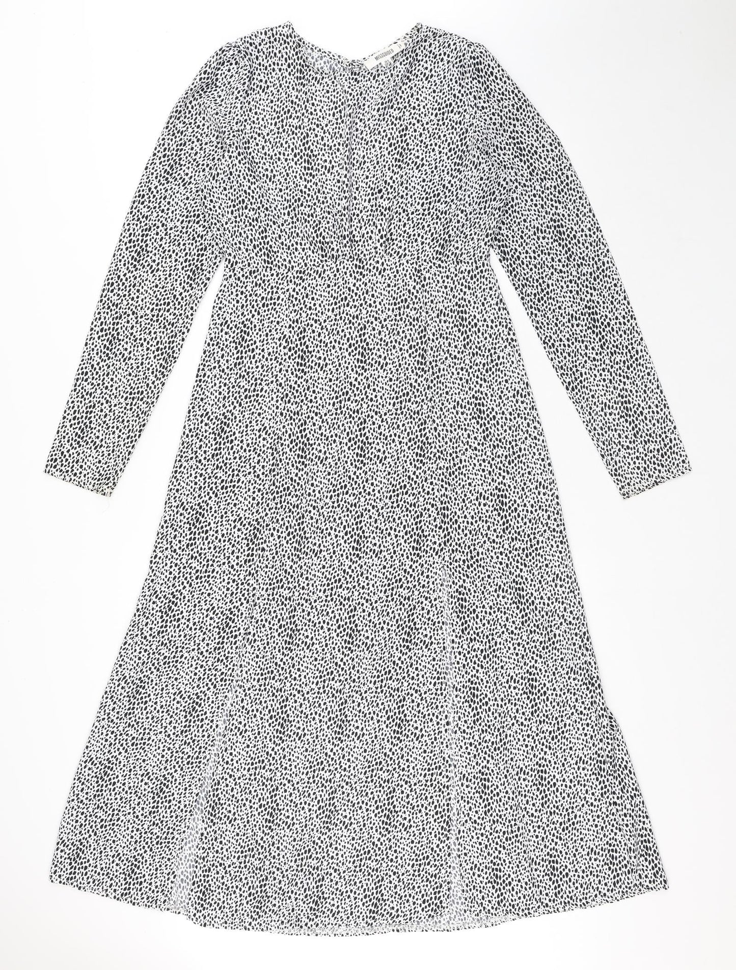 Missguided Womens Multicoloured Animal Print Polyester A-Line Size 8 Round Neck Zip