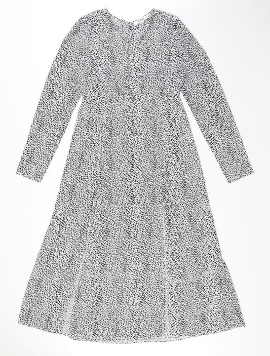 Missguided Womens Multicoloured Animal Print Polyester A-Line Size 8 Round Neck Zip