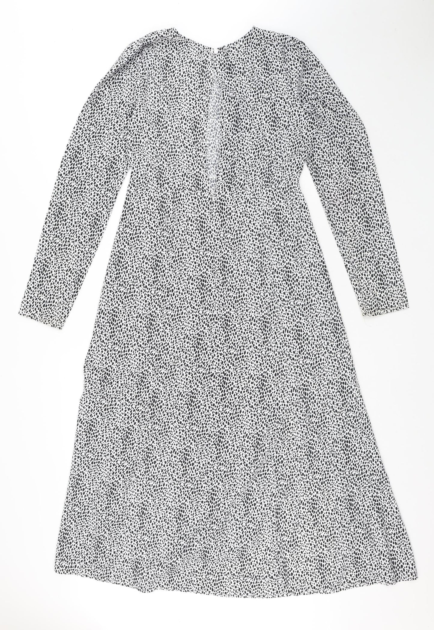 Missguided Womens Multicoloured Animal Print Polyester A-Line Size 8 Round Neck Zip