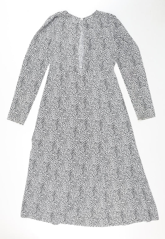 Missguided Womens Multicoloured Animal Print Polyester A-Line Size 8 Round Neck Zip