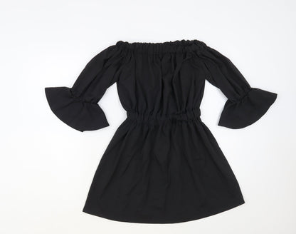 SheIn Womens Black Polyester Fit & Flare Size M Off the Shoulder Pullover