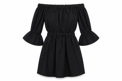 SheIn Womens Black Polyester Fit & Flare Size M Off the Shoulder Pullover