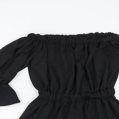 SheIn Womens Black Polyester Fit & Flare Size M Off the Shoulder Pullover