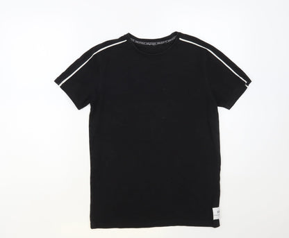 Holyfield Boys Black Cotton Pullover T-Shirt Size 12-13 Years Crew Neck Pullover