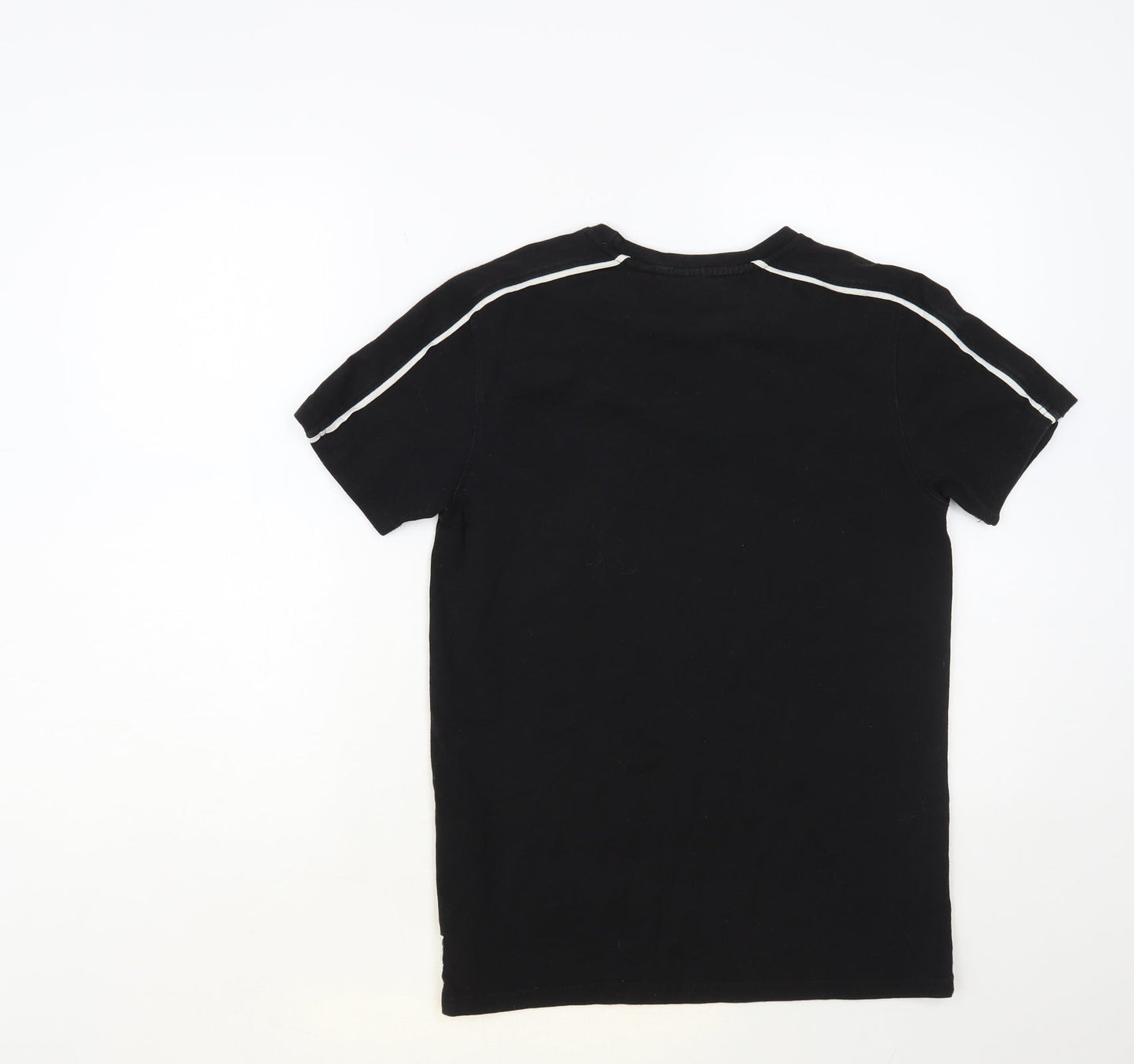 Holyfield Boys Black Cotton Pullover T-Shirt Size 12-13 Years Crew Neck Pullover