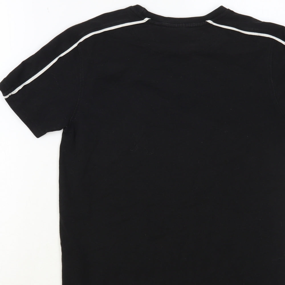 Holyfield Boys Black Cotton Pullover T-Shirt Size 12-13 Years Crew Neck Pullover
