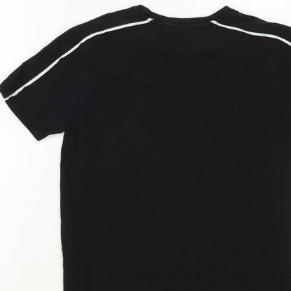 Holyfield Boys Black Cotton Pullover T-Shirt Size 12-13 Years Crew Neck Pullover