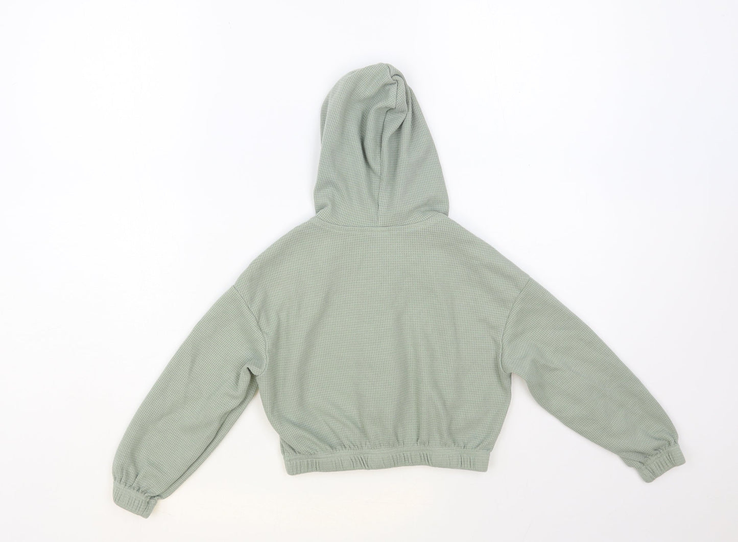 SheIn Girls Green Cotton Full Zip Hoodie Size 8 Years Zip