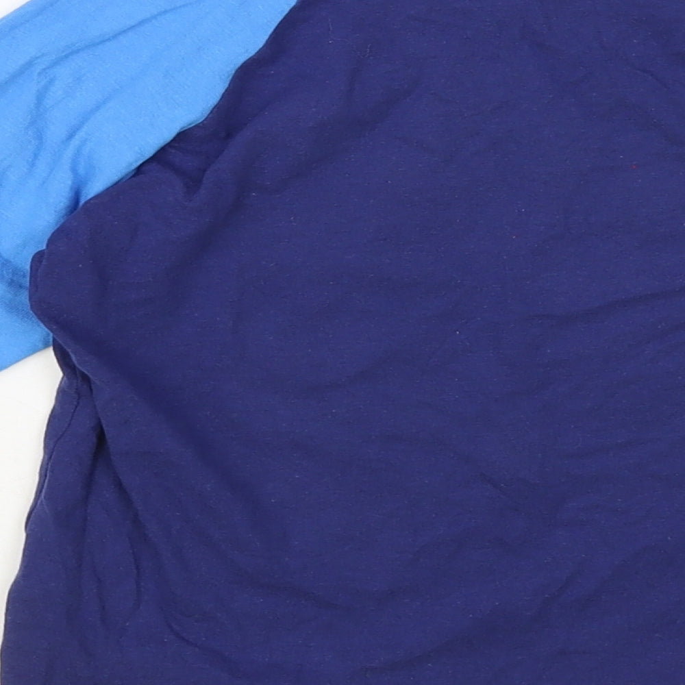 Studio Boys Blue Colourblock Cotton Pullover T-Shirt Size 7-8 Years Crew Neck Pullover - Dinosaur