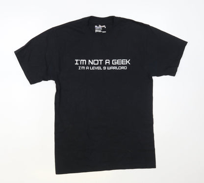 Mens UK Size S Hanes Black  T-Shirt