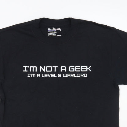 Mens UK Size S Hanes Black  T-Shirt
