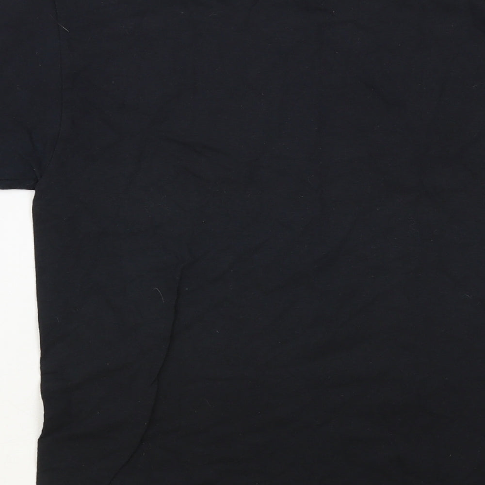 Mens UK Size S Hanes Black  T-Shirt