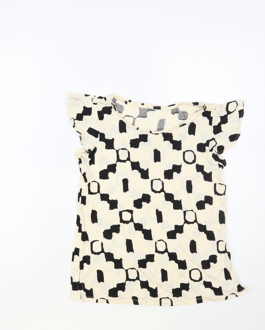 Womens UK Size XS H&M Ivory Basic T-Shirt