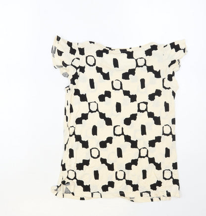 Womens UK Size XS H&M Ivory Basic T-Shirt