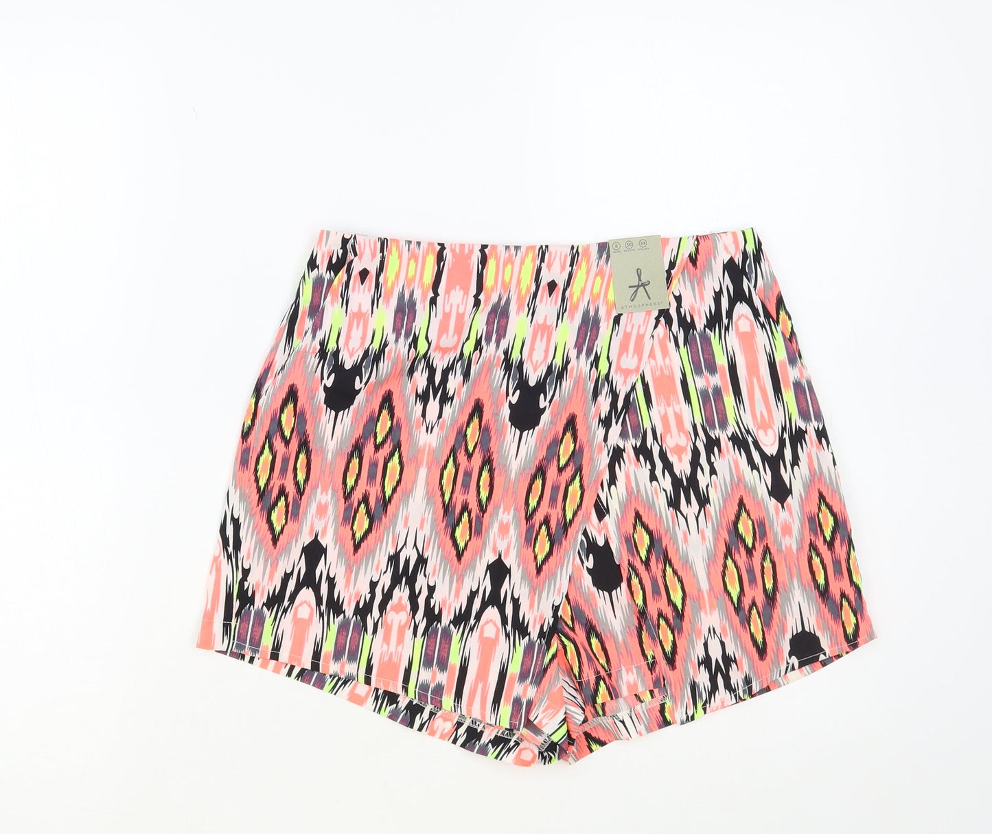 Atmosphere Womens Multicoloured Geometric Polyester Mini Skort Size 8 Zip