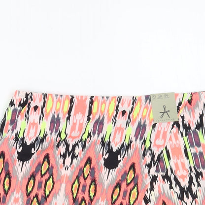 Atmosphere Womens Multicoloured Geometric Polyester Mini Skort Size 8 Zip