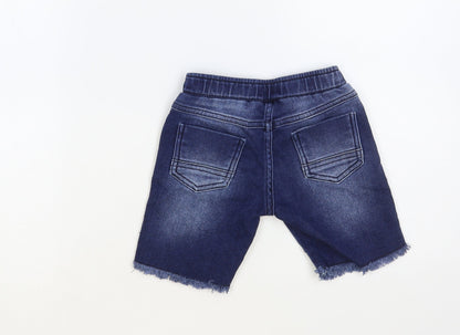 Pulla Bulla Boys Blue Cotton Chino Shorts Size 3 Years Regular