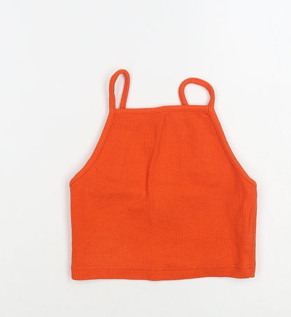 Womens UK Size 8 New Look Orange Cropped Tank