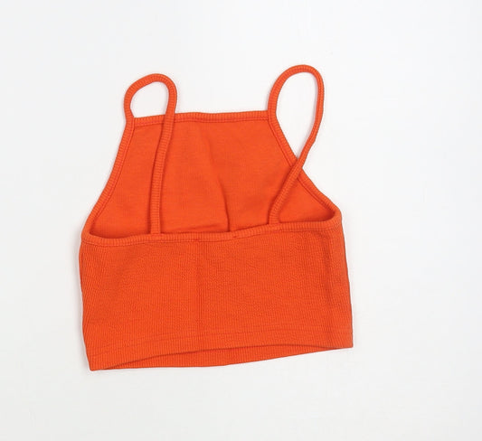 Womens UK Size 8 New Look Orange Cropped Tank