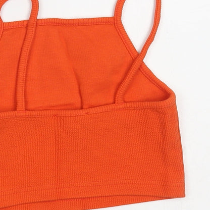Womens UK Size 8 New Look Orange Cropped Tank