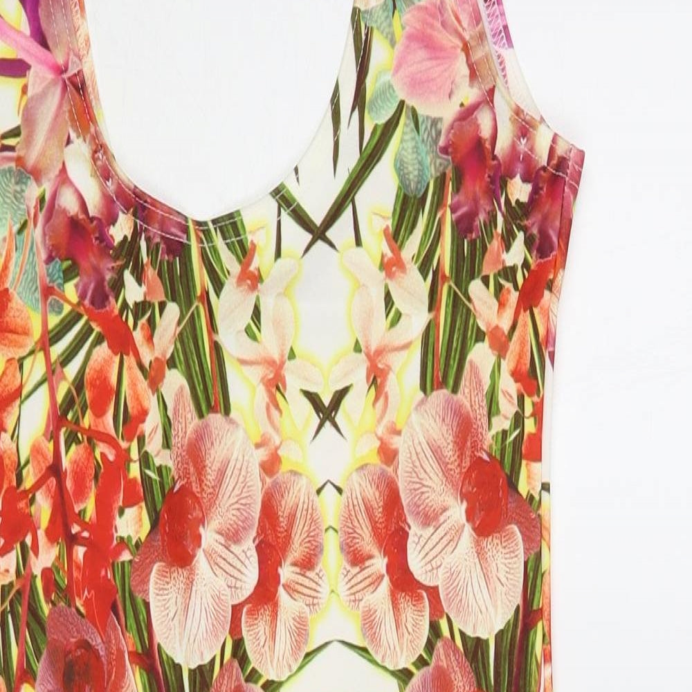 Chemistry Womens Multicoloured Floral Polyester Tank Dress Size S Scoop Neck Pullover