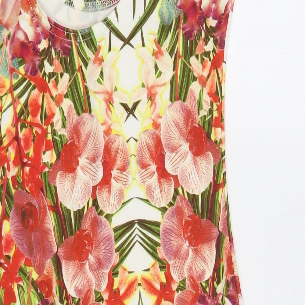 Chemistry Womens Multicoloured Floral Polyester Tank Dress Size S Scoop Neck Pullover